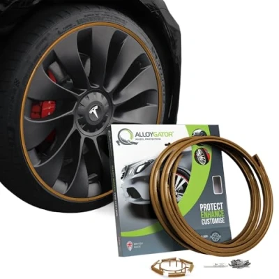 Immagine di AlloyGator Bronzo Protezioni per cerchi ruote fino a 19&quot; Compatibile con tutte le auto Tesla durevoli Guardie Disponibile in 15 colori