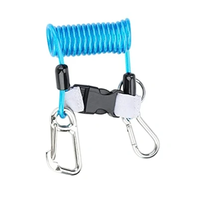 Immagine di Tbest Ganci per Scuba Gancio Immersioni subacquee, subacquee Corda Anti Caduta a Molla Strumento di Emergenza la Sicurezza della cordicella con sgancio rapido(Blu)