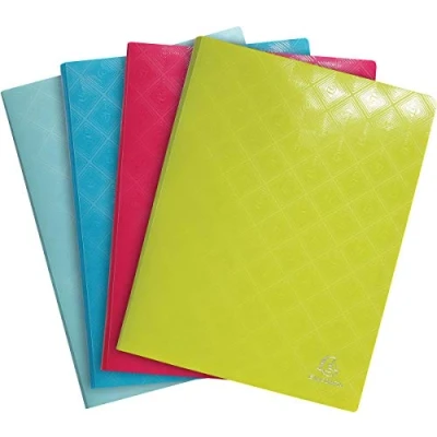 Immagine di Exacompta Rif. 86240E 1 portadocumenti 1928 40 buste in cristallo liscio 80 viste per A4 dim 24 x 32 cm copertina polipro goffrata opaca semirigida 4 colori casuali