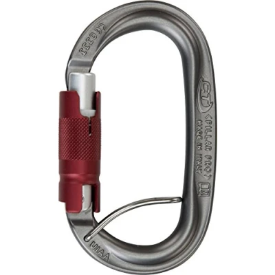 Immagine di Climbing Technology Pillar PRO TGL 2C3980LXRACTSTD Moschettone, Grigio/Rosso, Taglia Unica