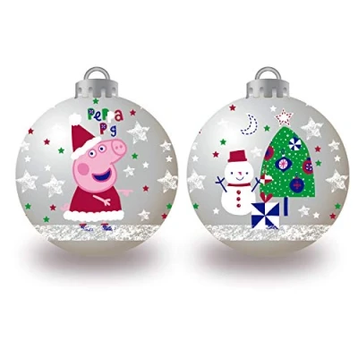 Immagine di ARDITEX PP14020 Confezione da 10 palline albero di Natale diametro 6 cm EONE Peppa Pig