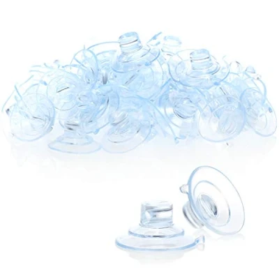 Immagine di com four® 60x portaventose per Lucine Ventose con Fessura in Trasparente Ventosa Decorazioni a Natale, Pasqua, Capodanno (060 Pezzi Trasparente)