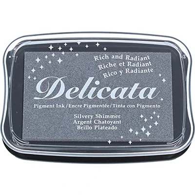 Immagine di Tsukineko Delicata Non offuscare Argento Full Size Ink Pad Argenteo Shimmer