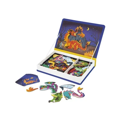 Immagine di Janod Magnéti&#039;Book Dragons Gioco Magnetico educativo 53 magneti + 10 Modelli Giocattolo per Bambini in Cartone FSC Sviluppa la destrezza e l&#039;immaginazione da 3 anni J02527, J02527