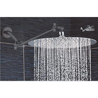 Immagine di Soffione Doccia a Pioggia, 12&quot; (30cm) grande, Docce Fisso rotondo, Acciaio inox SS304 ultra sottile.