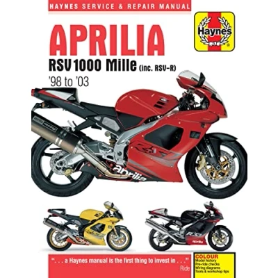 Immagine di Haynes Aprilia Rsv 1000 Mille, Including R &#039;98 to &#039;03: Service and Repair Manual, Models Covered 1998 2003, Mille R, 1999 2003