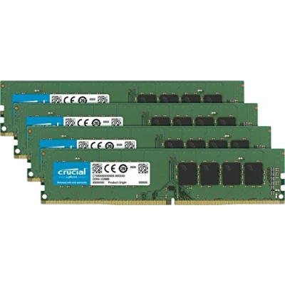 Immagine di Crucial CT4K8G4DFS8266 Kit Memoria da 32 GB, 8 GB x 4, DDR4, 2666 MT/s, PC4 21300, SR x8, DIMM, 288 Pin, Verde