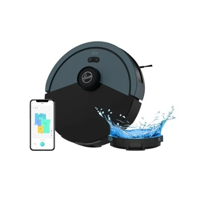 Immagine di Hoover Robot Aspirapolvere e lavapavimenti HG4 HYDRO, potenza 4000 Pa, navigazione laser, Wi Fi, ritorno automatico alla base di ricarica, sensore ostacoli, mappa casa personalizzabile [HG430H]
