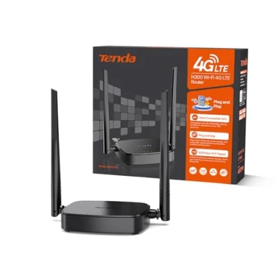 Immagine di Tenda 4G03 Pro Router 4G LTE Cat4 Wireless N300Mbps, WiFi con SIM, Ricarica Power Bank, Due Antenne Esterne, Porta LAN/WAN, Modem Senza Configurazione, Plug&amp;Play