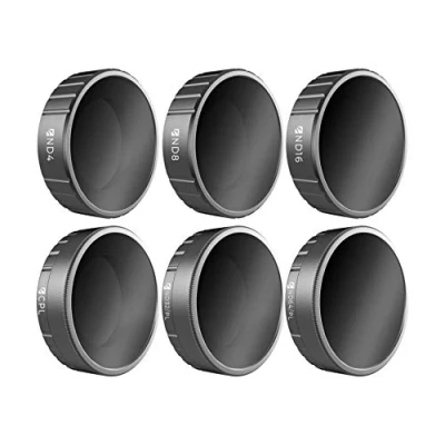 Immagine di Freewell Budget Kit Serie E Confezione 6 Filtri per Obiettivi Fotocamera ND4, ND8, ND16, CPL, ND32/PL, ND64/PL compatibile con Osmo Action Camera (Non l&#039;Azione 4)