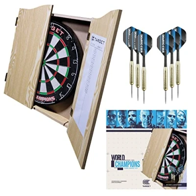 Immagine di Target Darts World Champions Bersaglio 2 Freccette in Un Set di armadietti Gabinetto, Sisal, Marrone Chiaro, Standard