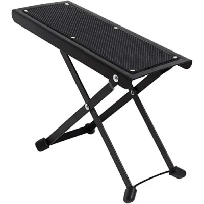 Immagine di iGadgitz Xtra U6987 Poggiapiedi Chitarra Classica Regolabile Poggiapiede Pieghevole Resistente Nero