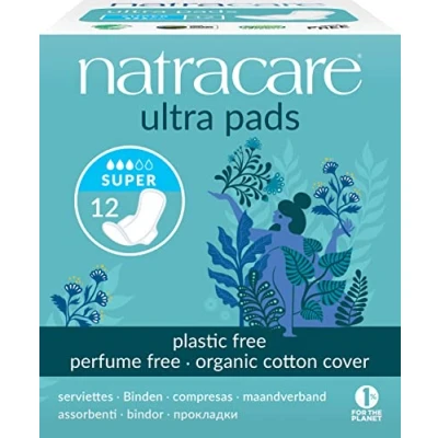 Immagine di Natracare, Assorbenti ultra in cotone biologico con ali, confezione da 12