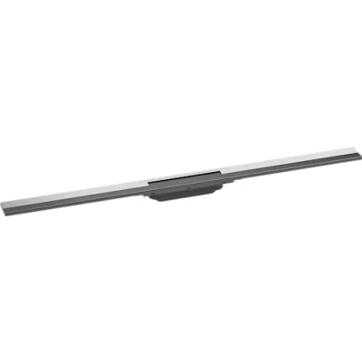 Immagine di hansgrohe RainDrain Flex set di canalina doccia accorciabile, canale drenaggio 1000 mm, scarico a pavimento della doccia, cromo