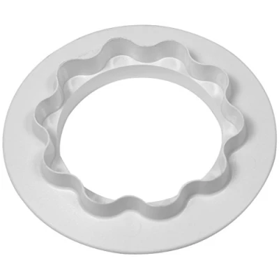 Immagine di PME RW704 Tagliapasta Rotondo a Doppia Faccia Liscia e Ondulata, Bianco, 15 x 3.5 cm