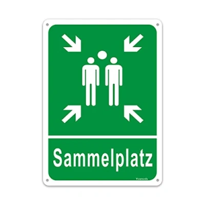 Immagine di Sammelplatz Schild, in alluminio, 20 x 30 cm, Sammelstelle Sammelpunkt Schild mit vorgebohrtem Loch für einfache Montage
