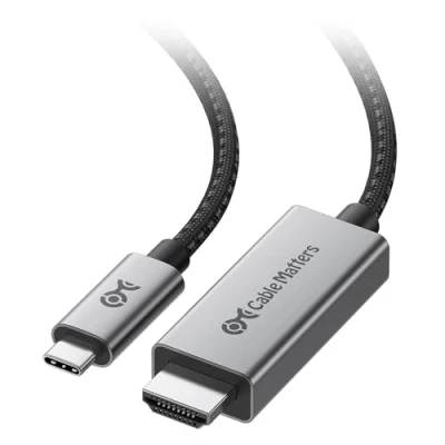 Immagine di Cable Matters Cavo da USB C a HDMI 48 Gbps per 4K 120 Hz e 8K 60Hz HDR 1,8m Compatibile con porte Thunderbolt 3 4 La risoluzione massima su Mac questo adattatore è 60