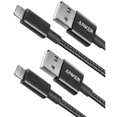 Immagine di Anker Cavo Lightning Premium in Nylon, Certificato Apple MFi per caricare iPhone, iPhone X / 8/8 Plus 7/7 6/6 5s, iPad PRO Air [Pack da 2 di 1 Metro]
