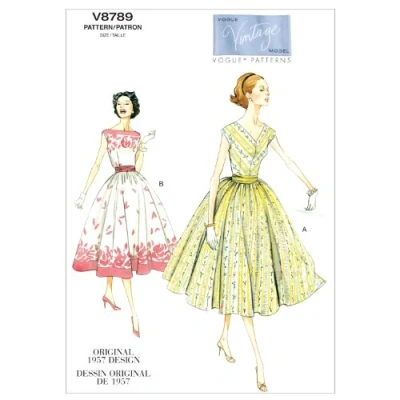 Immagine di VOGUE PATTERNS V8789 Cartamodelli per Abito e Fascia Vita da Donna, Taglie E5 (14 16 18 20 22), in Lingua Inglese