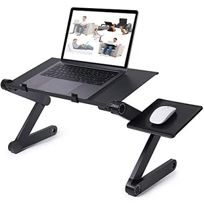 Immagine di Tavolo per computer portatile,Tavolino Vassoio Letto Artista Divano Porta Notebook Pc Tablet, con cassetro, Pieghevole in Legno tavolino da caffè libro, portatile (nero)
