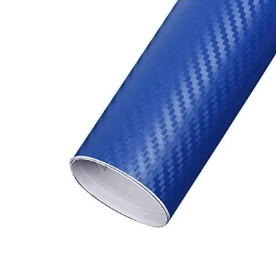 Immagine di EBILUN Rotolo di pellicola adesiva in vinile fibra carbonio, 127 x 10 cm, colore: blu scuro