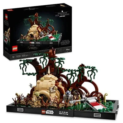 Immagine di LEGO Star Wars Diorama Addestramento Jedi su Dagobah, Set Gadget per Adulti con Minifigure di Yoda, R2 D2 e l&#039;X Wing Luke Skywalker, Idea Regalo Uomo o Donna, Lui Lei 75330