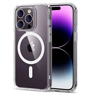 Immagine di ESR Cover Magnetica per iPhone 14 Pro Max, Compatibile con Magsafe, Custodia Trasparente HaloLock, Protezione antiurto di livello militare, Retro resistente ai graffi,