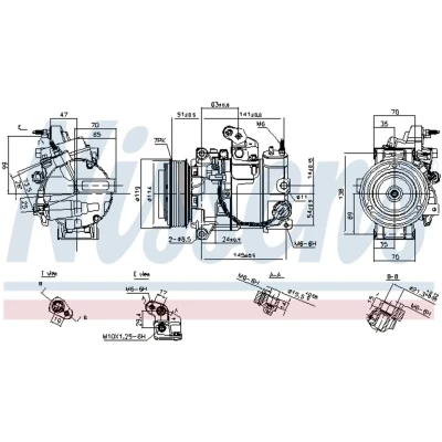 Immagine di NISSENS 890816 Compressore Aria Condizionata CSE617 12 PAG 46 R 134a