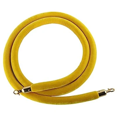 Immagine di Corda Barriera Controllo della Folla,Coda in di Velluto,Corda Velluto per Il Folla,Porta Stanchion Coda Velluto,5 Piedi Lunghezza (NO Montan(Color:Yellow)