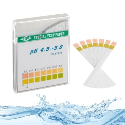 Immagine di ECENCE Strisce per il test del pH 100 pz., cartine tornasole, intervallo di misurazione 4,5 9, con indicatore universale, acidità acquari e acqua