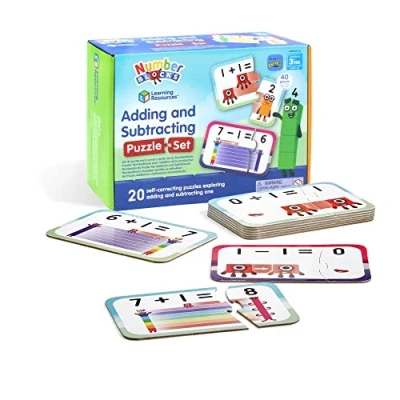 Immagine di Learning Resources Set Addizione e Sottrazione Numberblocks, matematico, 20 didattici in Una Confezione, Puzzle a 2 Pezzi, dai 3 Anni avanti, Multicolore, HM95402 UK