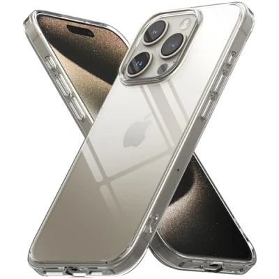 Immagine di Ringke Fusion Compatibile con Cover iPhone 15 Pro Max, Calza Perfetta, Custodia Trasparente e Antiurto Protettiva Robusta Ottima Grip Clear
