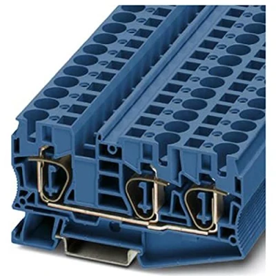 Immagine di Phoenix Contact ST 10 TWIN BU 3035292 Morsetto passante componibile Numero Poli (num): 3 0.2 mm² Blu 25 pz.