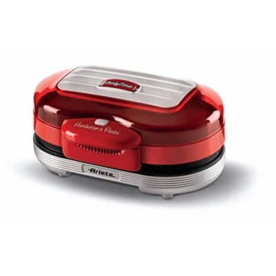 Immagine di Ariete 205 Hamburger Maker Party Time, Macchina per fare hamburger, 1200 W, Doppie piastre antiaderenti, 2 scomparti, Facile da pulire, Rosso