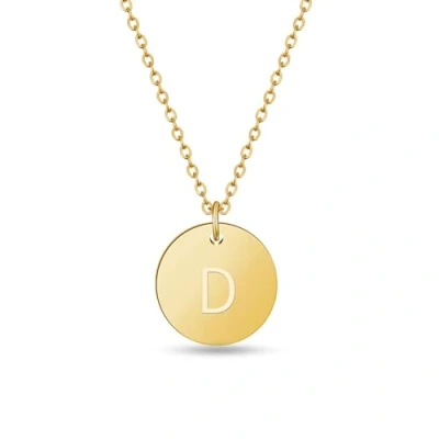 Immagine di GD GOOD.designs Collana di lettere in oro (regolabile) con ciondolo a lettera rotonda (D)