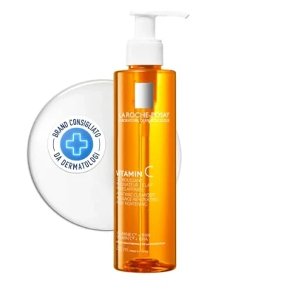 Immagine di la Roche Posay Pure Vitamin C, Detergente Purificante, Per Pelli Sensibili, Purifica e Pulisce Pelle, Non Ostruisce i Pori, Formula Priva di Oli Arricchita con Vitamina C BHA, 200 ml