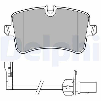 Immagine di DELPHI LP3681 Kit pastiglie freno con contatto segnalazione usura lamierino anticigolío accessori PORSCHE: Macan
