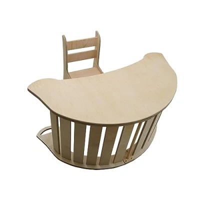 Immagine di Skyline Altalene di equilibrio in legno tunnel gioco arco da arrampicata montessoriano per bambini fatto a mano dondolo montessori scivolo con altalena L