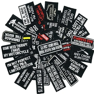 Immagine di Woohome 40 Pz Toppe Termoadesive Embroidered Patch Lettera per Vestiti Slogan Assortiti da Ricamo di Ferro Applicazioni Vestiti, Jeans, Giubbotti, Zaini, Cappello