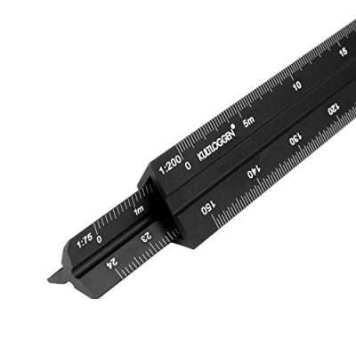 Immagine di 2 pezzi Scala triangolare righello alluminio incisa a laser Righelli per ingegnere