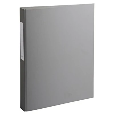 Immagine di Exacompta 54384E 1 Raccoglitore Rigido Foderato Polipropilene 2 Anelli Tondi 25 mm in Terza di Copertina Dorso 40 F.to Esterno 25.5x32 cm per A4 Colore Grigio