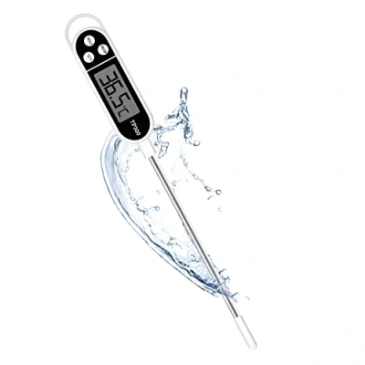 Immagine di Jsdoin Termometro da Cucina Digitale a Lettura Istantanea con Sonda Lunga e Display LCD, Alimentare per Barbecue Carne Latte Olio Acqua