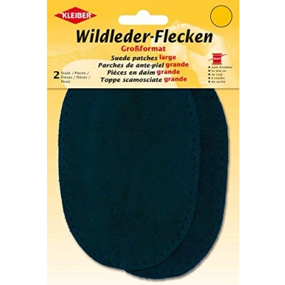 Immagine di Kleiber Toppe Grandi in camoscio da Cucire su Pantaloni/Braccia, Colore: Nero, Scamosciata Pelle, 2 unità