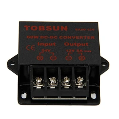 Immagine di HOMELYLIFE DC 24V a 12V 5A Regolatore di Tensione Convertitore Buck 60W Riduttore step down Modulo Potenza Trasformatore (24V 5A)