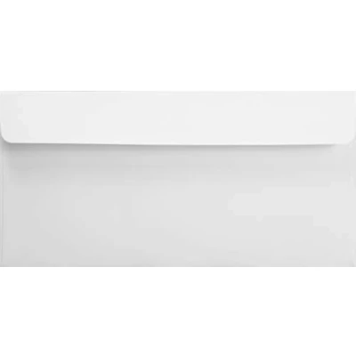 Immagine di Netuno 50 buste lettera lunghe bianche formato DL 11 x 22 cm 120g Aster Smooth White americane per feste compleanno matrimonio taglio dritto
