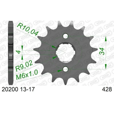 Immagine di Pignone AFAM 12 denti in acciaio passo standard 428 tipo 94202 beta 50 RR Nuovo