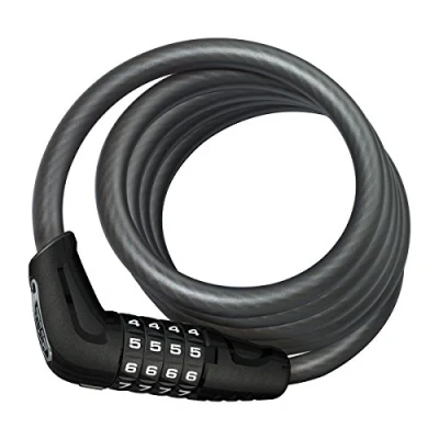 Immagine di ABUS Blocco a cavo Numero 5510C/180 SCMU Set di lucchetti per biciclette con staffa due ruote e bambini 10 mm livello sicurezza 3 Nero
