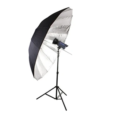 Immagine di Bresser F000136 Ombrellone Riflettente SM 09 Jumbo, Argento/Nero, 180 cm