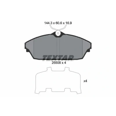 Immagine di TEXTAR 2550801 Kit pastiglie freno Non predisposto per contatto segnalazione usura con accessori TATA (TELCO): Xenon Pick up