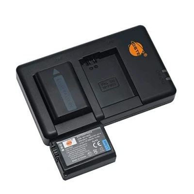 Immagine di NP FW50 (2 pezzi) Batteria di ricambio ricaricabile e doppio caricatore compatibile con ZV E10, RX10 IV, DSC RX10, Alpha 7 (a7)/7R (a7R)/7S (a7S),a3000,a5000,a6000,NEX 7/C3/F3